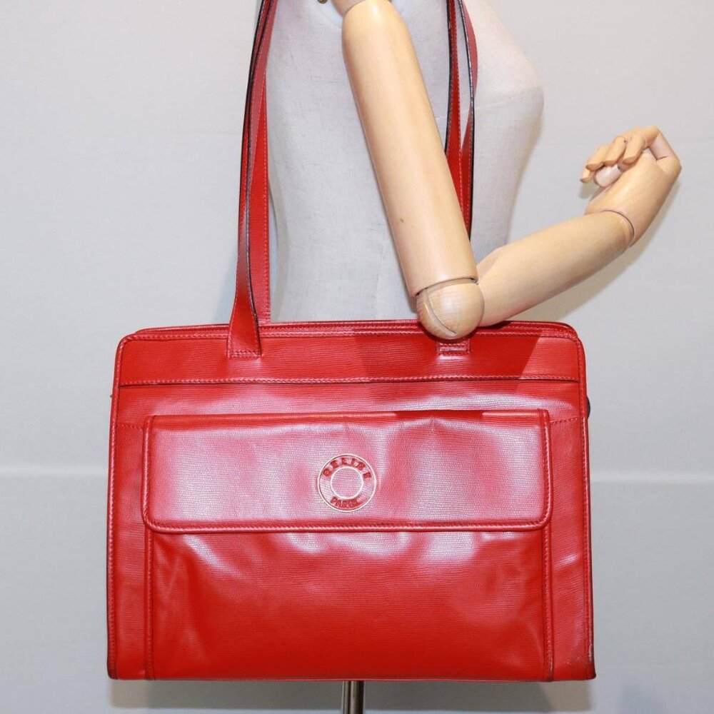 CELINE Shoulder Bag Leather Red Auth bs15049 - Picture 13 of 15